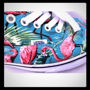 Men 11 OFF THE WALL VANS FLAMINGO BIRD LACE UP